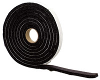 M-D 06593 Premium Weatherstrip Tape, 10 ft L, 3/4 in W, Rubber, Black