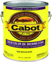 Cabot 1608 Decking Stain, Medium Base, Opaque, 1 gal