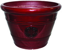 Southern Patio HDP-019299 Modesto Planter, 10-1/2 in H, Vinyl, Oxblood