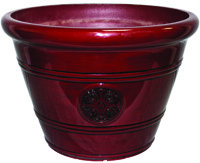 Southern Patio HDP-012498 Modesto Planter, 10-1/2 in H, Vinyl, Oxblood