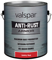 VALSPAR 21800 Series 21827 Anti-Rust Armor Oil Gloss Enamel, Gloss, Red, 1