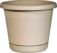 Southern Patio RR1212OT Rolled Rim Planter, 11.4 in H, Round, Plastic,