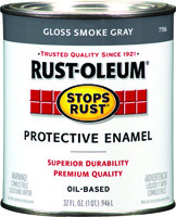 RUST-OLEUM STOPS RUST 7786502 Protective Enamel, Smoke Gray, Gloss, 1 qt Can