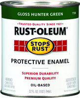 RUST-OLEUM STOPS RUST 7738502 Protective Enamel, Hunter Green, Gloss, 1 qt