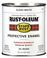RUST-OLEUM STOPS RUST 7792504 Protective Enamel, White, Gloss, 1 qt Can