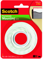 Scotch 110 Heavy-Duty Mounting Tape, 75 in L, 1 in W, White