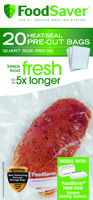 FoodSaver FSFSBF0216-NP Vacuum Sealer Bag, 1 qt Capacity, Clear