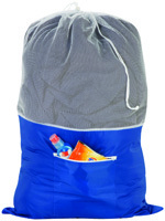 Honey-Can-Do LBG-03900 Mesh Laundry Bag, Drawstring Closure, Nylon, Blue