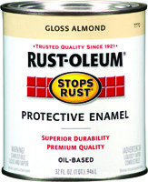 RUST-OLEUM STOPS RUST 7770502 Protective Enamel, Almond, Gloss, 1 qt Can
