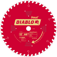 Diablo D1244X Circular Saw Blade, 12 in Dia, Carbide Cutting Edge, 1 in