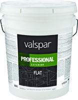 Valspar 12600 Professional Exterior House Paint, White, Flat, 5 gal Pail