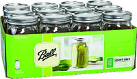 Ball 1440067000 Wide Mouth Mason Jar, 32 oz Capacity, Glass