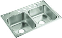 Sterling Middleton 14708-4-NA Kitchen Sink, 15-1/8 in W, 8 in D Bowl,