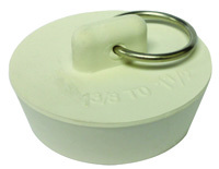 Plumb Pak Duo Fit PP820-39 Drain Stopper, Rubber, White, For 1-3/8 in to
