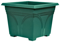 Southern Patio DP1510FE Sturdy Deck Planter, 13.08 in H, Square, Plastic,