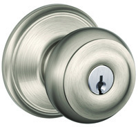 Schlage Georgian F51A VGEO619KA4 Keyed Entry Knob, 1-3/8 to 1-3/4 in Thick