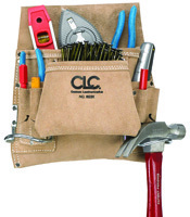 CLC Tool Works I823X Nail/Tool Bag, 8-Pocket, 2-3/4 in Strap/Belt, Suede