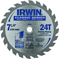 IRWIN 25130 Circular Saw Blade, 7-1/4 in Dia, Carbide Cutting Edge, 5/8 in