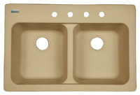 KINDRED FTS904BX Kitchen Sink, Top Mounting, Tectonite, Sand