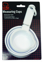 Chef Craft 20920 Measuring Cup Set, Plastic, White