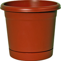 Southern Patio RR1212TC Rolled Rim Planter, 11.4 in H, Round, Plastic,