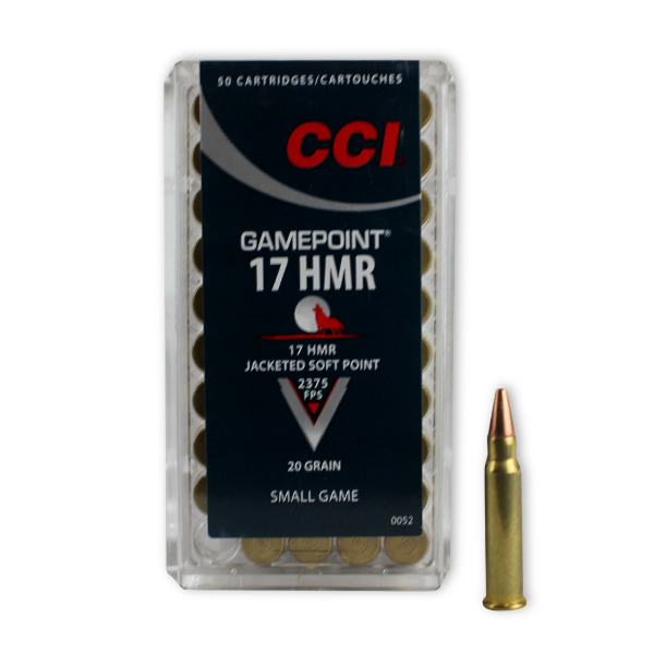 CCI GamePoint .17 HMR 20GR Jacketed Soft Point 50 Rounds