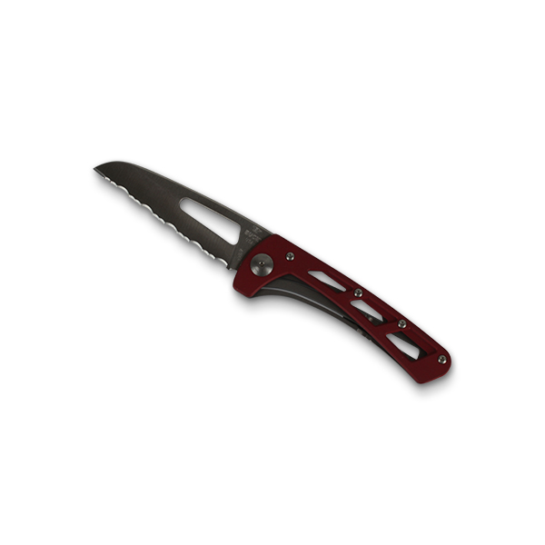 Buck 418 Vertex  3"420 HC Stainless Folding Knife Serrated Red