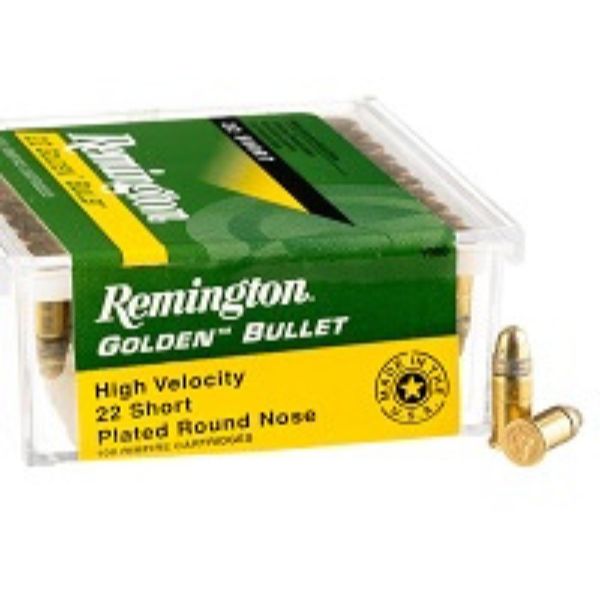 Remington Golden Bullet .22 HV 30GR Plated Lead Rnd Nose 100 Rounds
