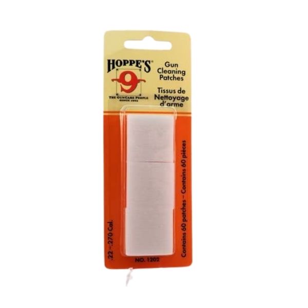 Hoppes Gun Cleaning Patches .22-.270 No2. 60Pk