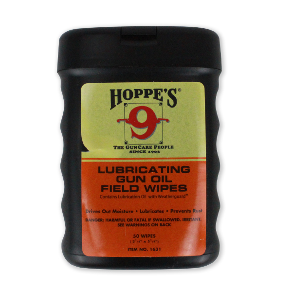 Hoppe's No. 9 Lubricating Gun Oil Field Wipes   50 Pack