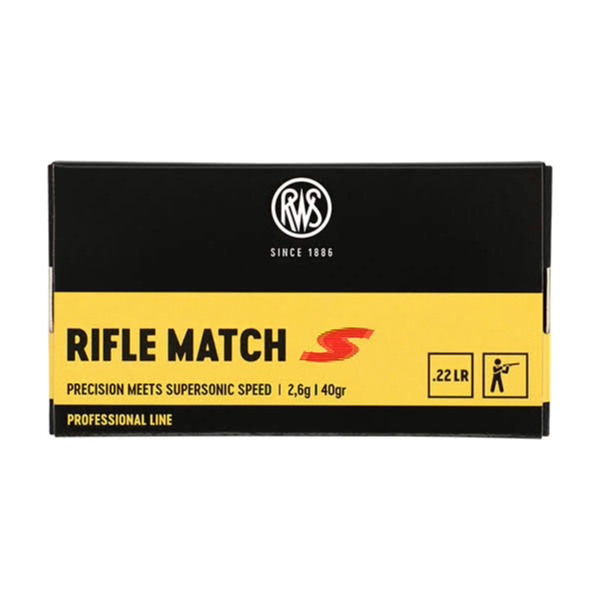 RWS Ammunition Rifle Match S 22 Long Rifle (22LR) 40