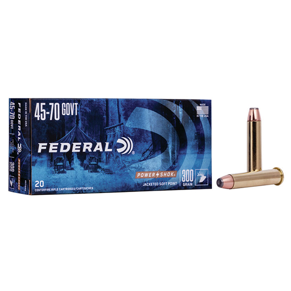 Federal Power Shok .45-70 GOVT 300GR Jacketed Soft Point 20 Rounds