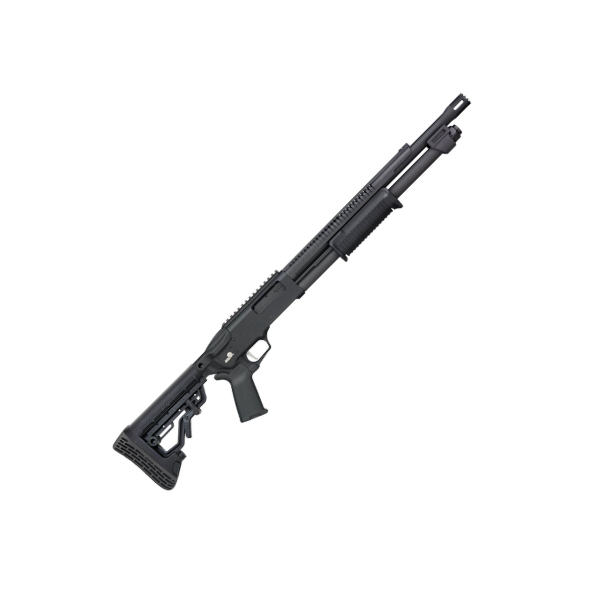 Mossberg 50761 590R Pump Action Shotgun, 12 GA, 18.5" Bbl, Blk 6 Pos Stk,
