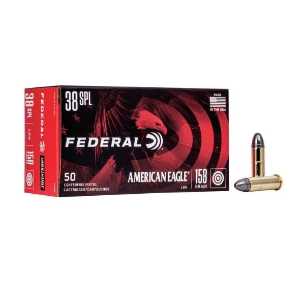 Federal AE Handgun .38 SP 158GR lead Round Nose 50 Rounds