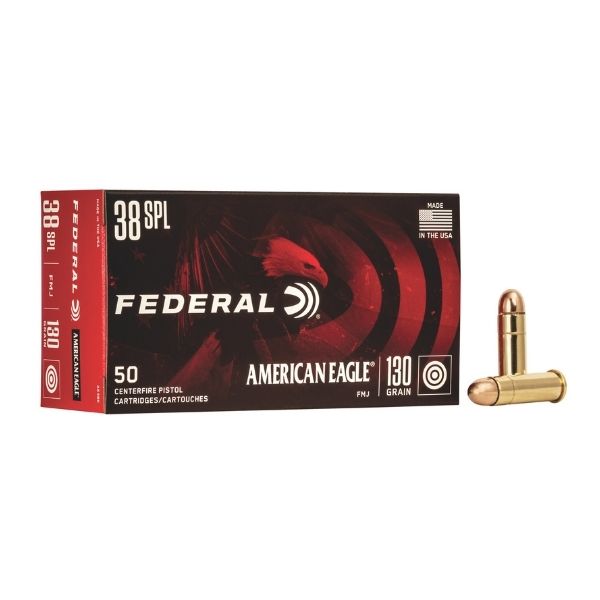 Federal AE Handgun .38 SP 130GR Full Metal Jacket 50 Rounds