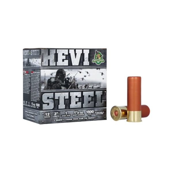 HEVI STEEL 12GA 3" #1 SHOT 1 1/4 OZ