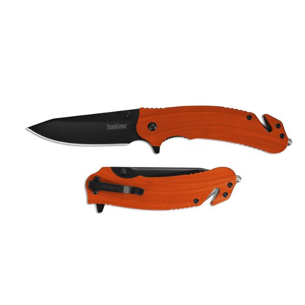 Kershaw Barricade 8650 Rescue Knife Flipper Folder Assisted Opening Orange