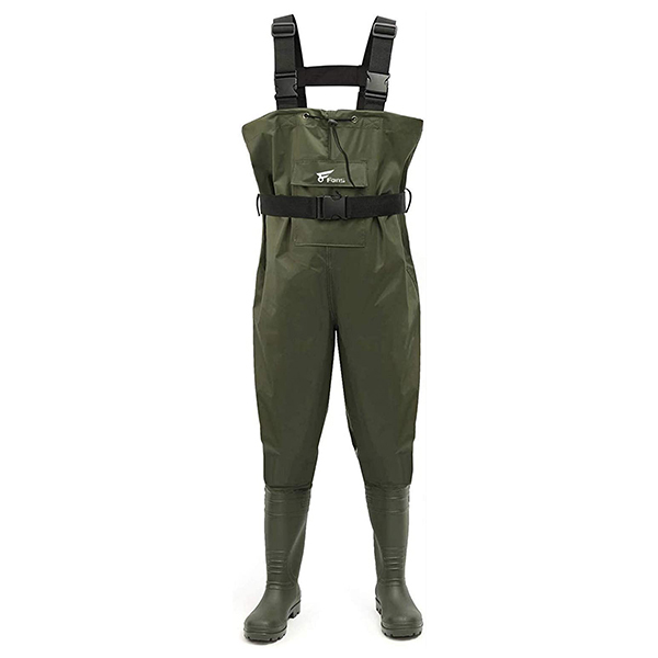 WADERS, CHEST SIZE 10 OLIVE GRN