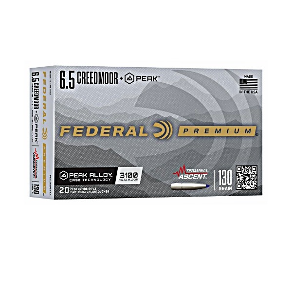 Federal Terminal Ascent 6.5 Creedmoor +Peak 130 Grain 3100 fps