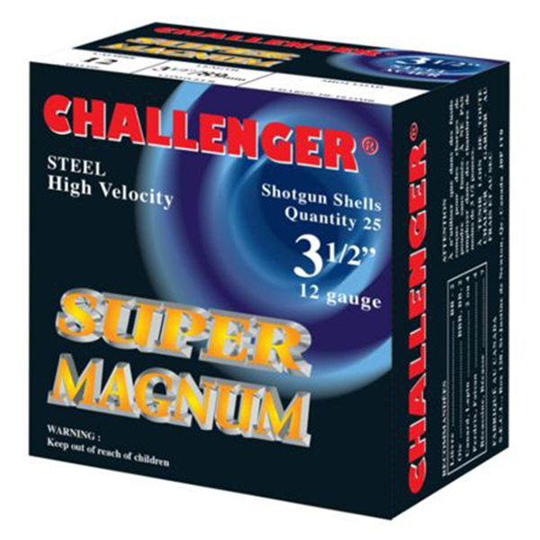 Challenger Super Magnum 12GA BB Steel Shot 3" 1-1/8oz 25 Rounds