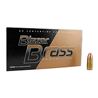 CCI Blazer Brass Centerfire Pistol Ammo 9MM FMJ-RN 124Gr   50 Pack