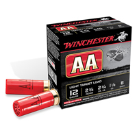 Winchester AA Light Target Load 2.75" #8 Shotgun Ammo 12 Ga 25 Round