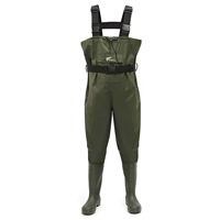 WADERS, CHEST SIZE 8 OLIVE GRN