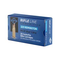 PPU PP223F1 Rifle Ammo 223 REM FMJBT 55gr