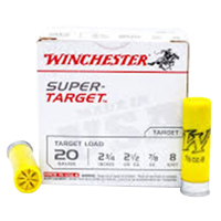 Winchester Super Target 20GA #8 Shot 2-3/4" 7/8oz 25 Rounds