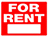 FOR RENT SIGN RED 18X24"