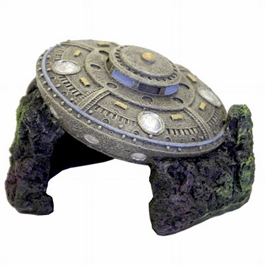 ORNAMENT CRASHED UFO W/CAVE