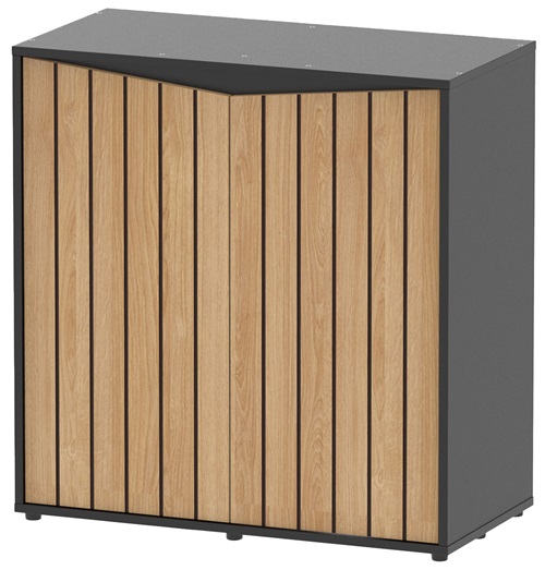 STAND 36X18 PLATINUM BLACK/OAK