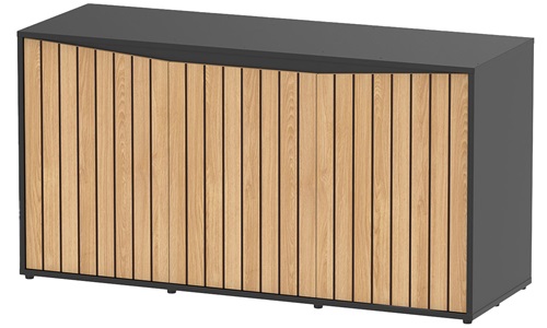 STAND 60X18 PLATINUM BLACK/OAK