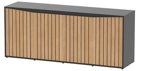 STAND 72X18 PLATINUM BLACK/OAK